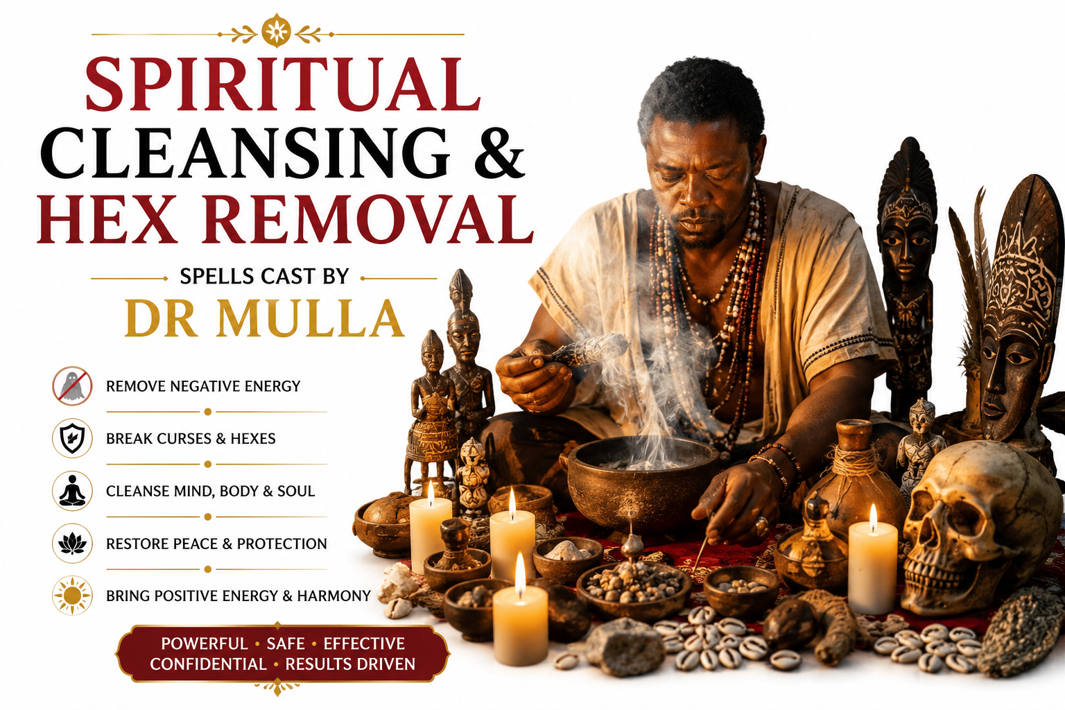 Hex Removal Spells and Spiritual Cleansing for Bad Luck, Negative Energy, and Obstacles | WhatsApp Dr. Mulla +256 779 611 965